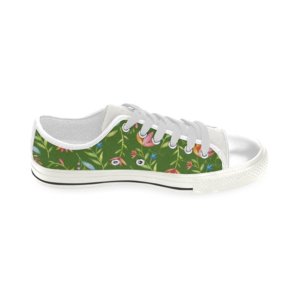 Sunny Garden I Low Top Canvas Shoes for Kid (Model 018)