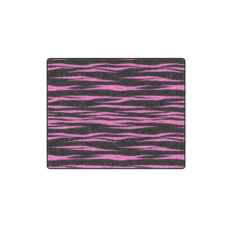 A Trendy Black Pink Big Cat Fur Texture Blanket 40"x50"