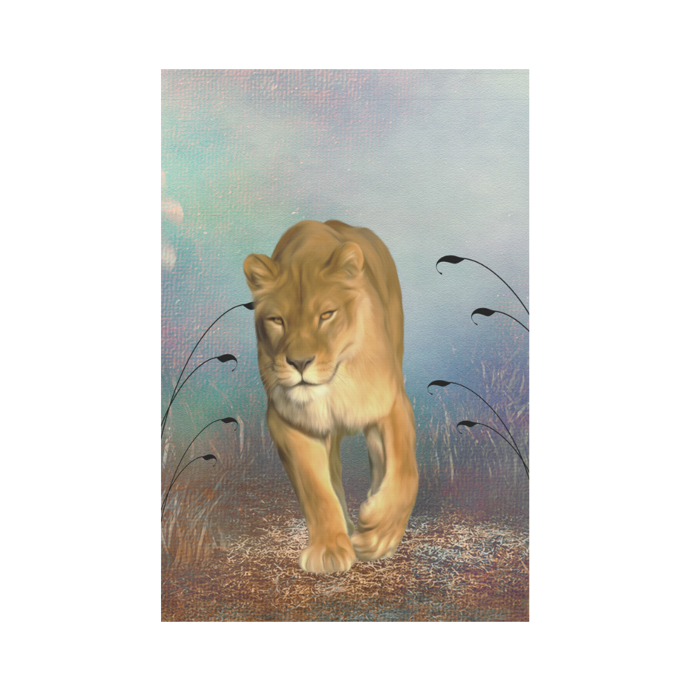Wonderful lioness Garden Flag 12‘’x18‘’（Without Flagpole）