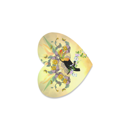 Toucan with flowers Heart Coaster
