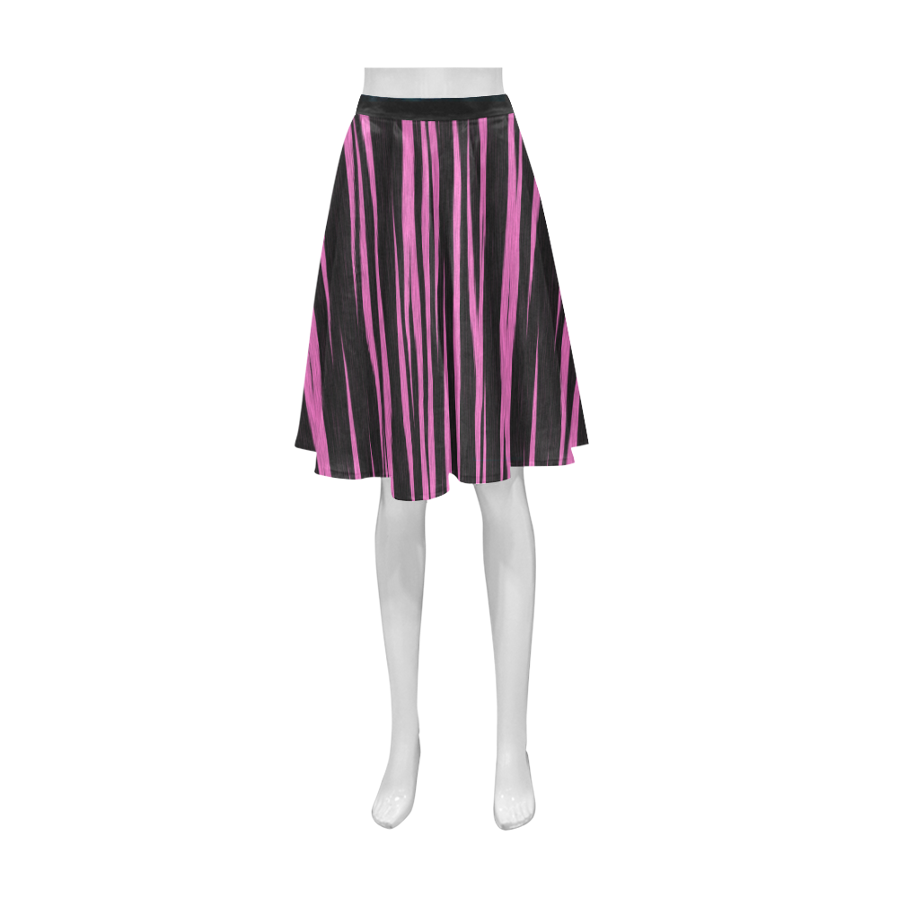 A Trendy Black Pink Big Cat Fur Texture Athena Women's Short Skirt (Model D15)