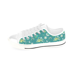 Cute colorful night Owls moons and flowers Men's Classic Canvas Shoes/Large Size (Model 018)