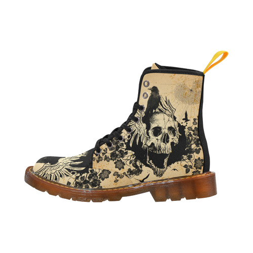 Awesome skull with crow Martin Boots For Women Model 1203H