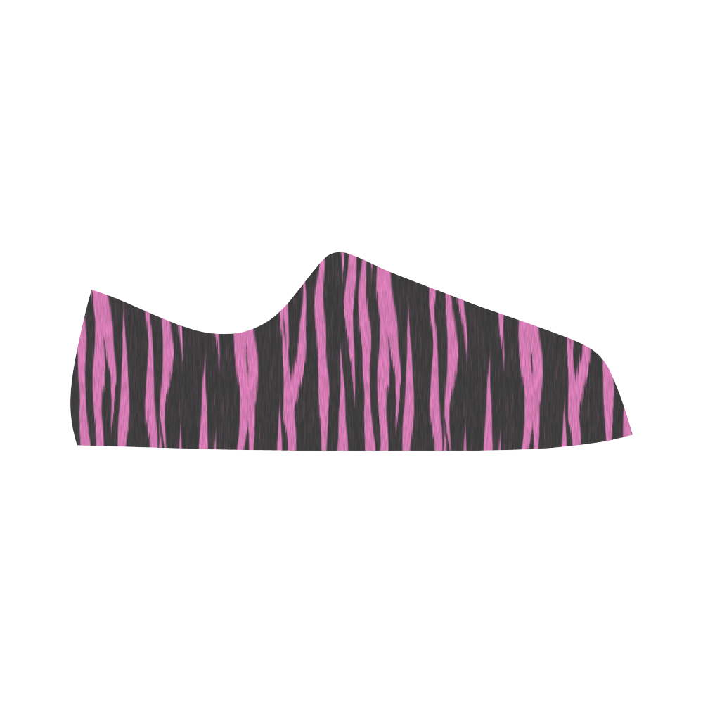 A Trendy Black Pink Big Cat Fur Texture Aquila Microfiber Leather Women's Shoes (Model 031)