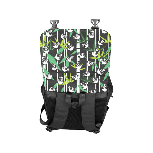 Satisfied and Happy Panda Babies on Bamboo Casual Shoulders Backpack (Model 1623)
