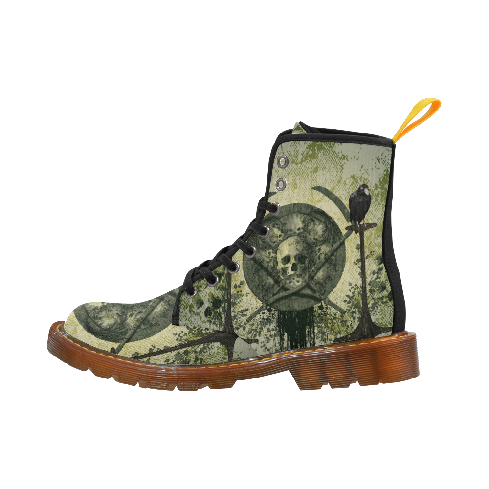Skulls with crows Martin Boots For Women Model 1203H