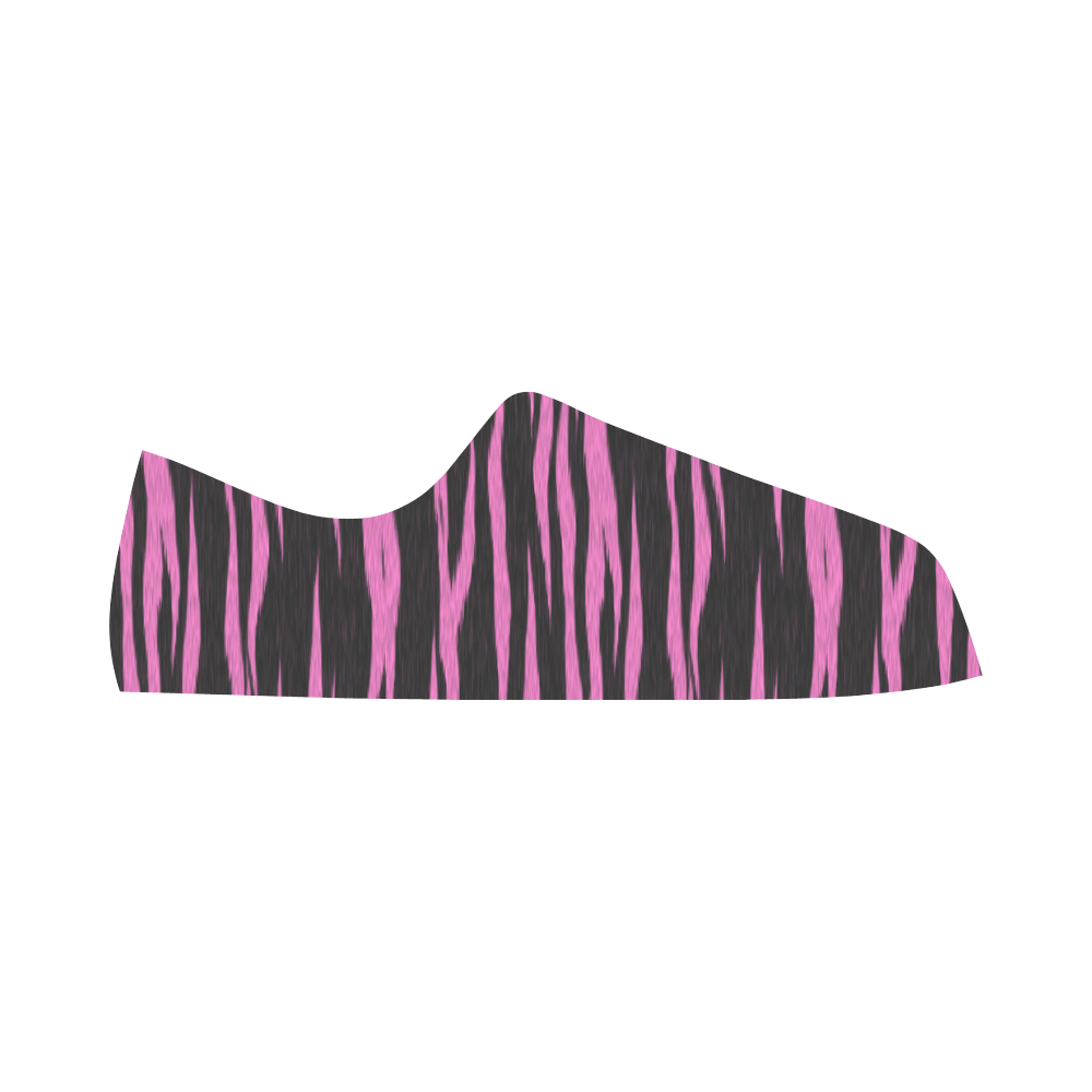 A Trendy Black Pink Big Cat Fur Texture Aquila Microfiber Leather Women's Shoes/Large Size (Model 031)