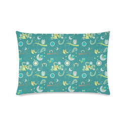 Cute colorful night Owls moons and flowers Custom Rectangle Pillow Case 16"x24" (one side)
