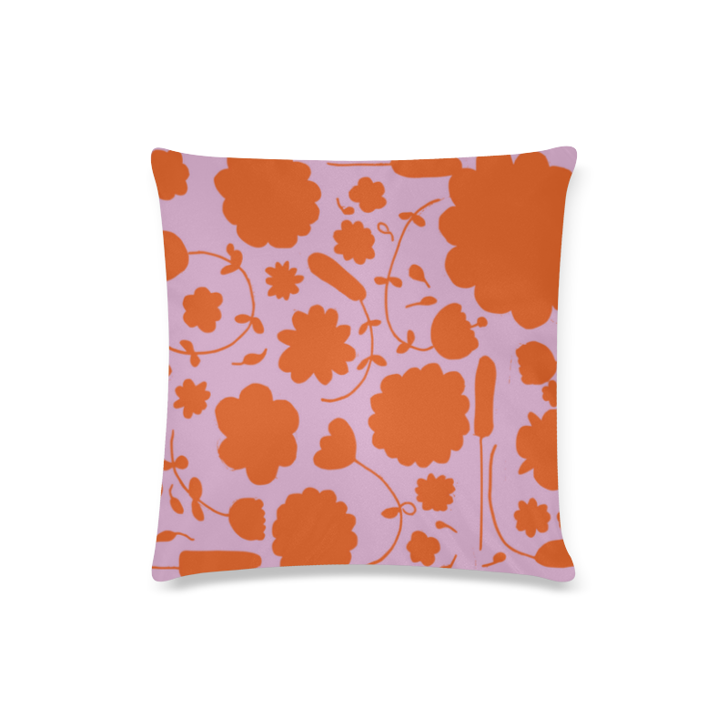 spring flower orange Custom Zippered Pillow Case 16"x16"(Twin Sides)