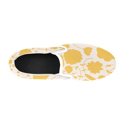 spring flower yellow Slip-on Canvas Shoes for Kid (Model 019)