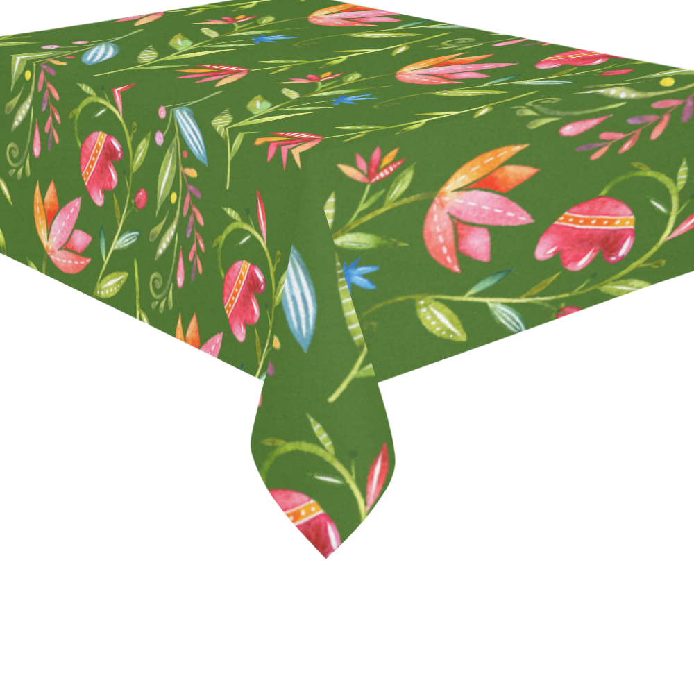 Sunny Garden I Cotton Linen Tablecloth 60"x 84"