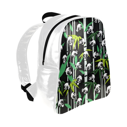 Satisfied and Happy Panda Babies on Bamboo Multi-Pockets Backpack (Model 1636)