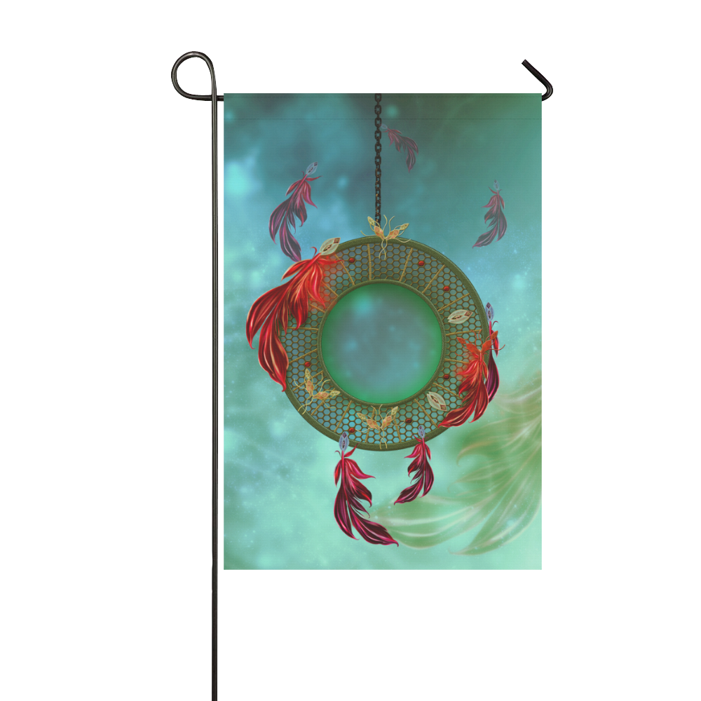 Wonderful dreamcatcher with feather Garden Flag 12‘’x18‘’（Without Flagpole）