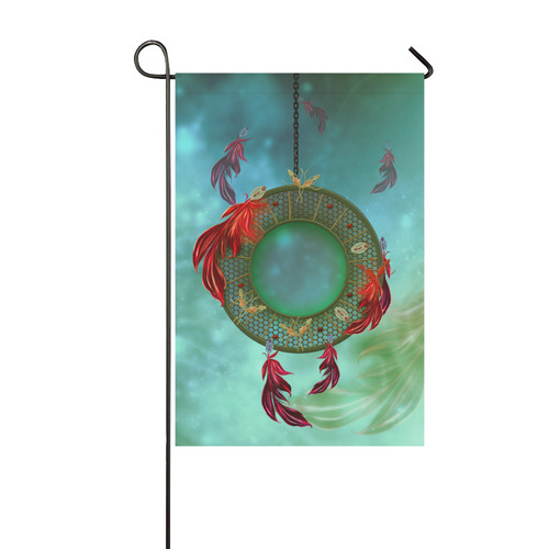 Wonderful dreamcatcher with feather Garden Flag 12‘’x18‘’（Without Flagpole）