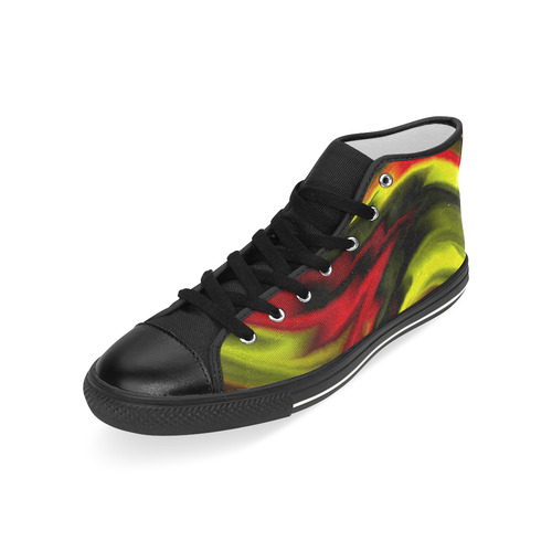 fractal waves B by JamColors Men’s Classic High Top Canvas Shoes (Model 017)