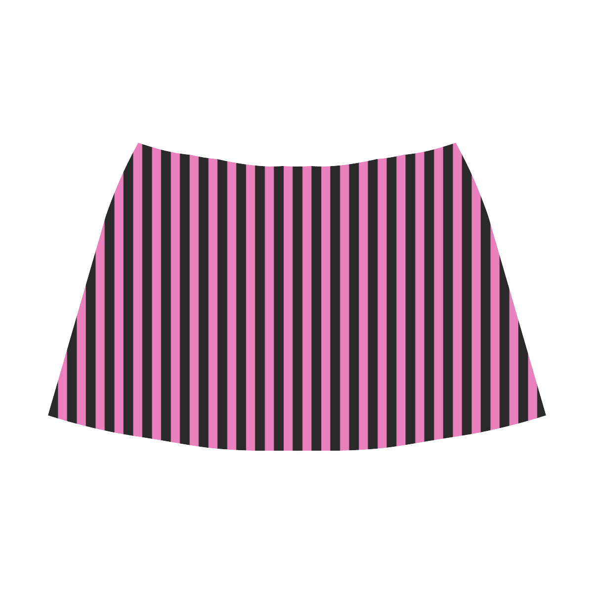 Black and Pink Stripes Mnemosyne Women's Crepe Skirt (Model D16)