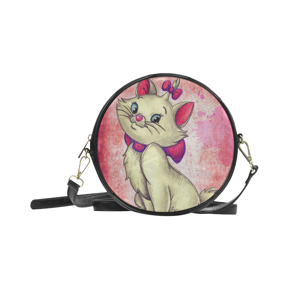pussy cat Round Sling Bag (Model 1647)