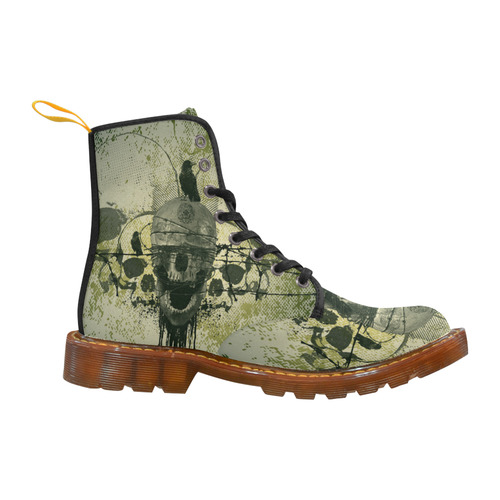 Scary skull with crow Martin Boots For Women Model 1203H