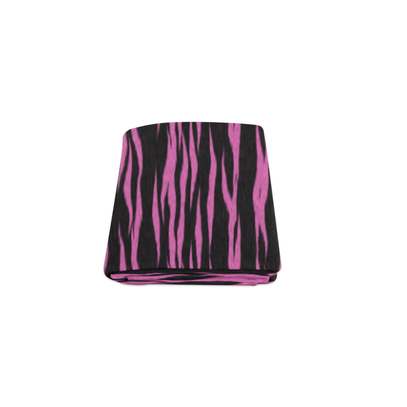 A Trendy Black Pink Big Cat Fur Texture Blanket 40"x50"