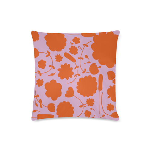 spring flower orange Custom Zippered Pillow Case 16"x16"(Twin Sides)
