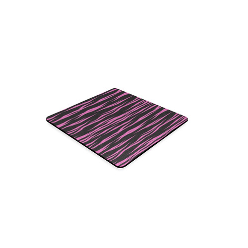 A Trendy Black Pink Big Cat Fur Texture Square Coaster