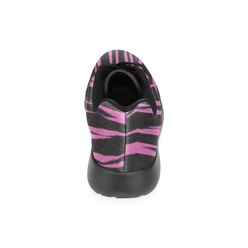A Trendy Black Pink Big Cat Fur Texture Women’s Running Shoes (Model 020)