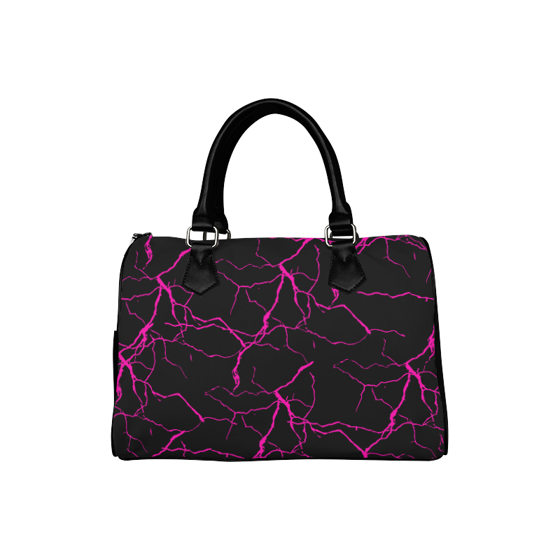 Pink Lightning Punk Goth Boston Handbag (Model 1621)