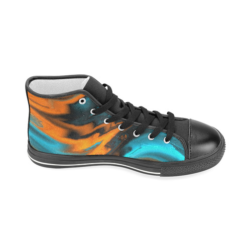 fractal waves C by JamColors Men’s Classic High Top Canvas Shoes (Model 017)