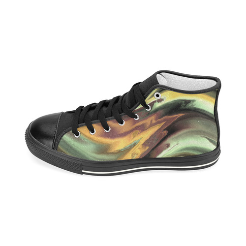 fractal waves E by JamColors Men’s Classic High Top Canvas Shoes (Model 017)