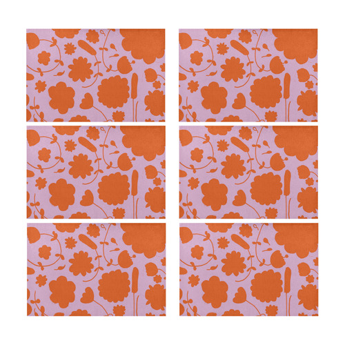 spring flower orange Placemat 12’’ x 18’’ (Set of 6)