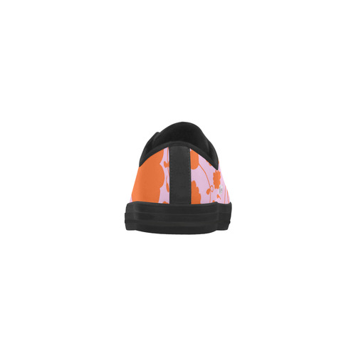 spring flower orange Aquila Microfiber Leather Women's Shoes/Large Size (Model 031)