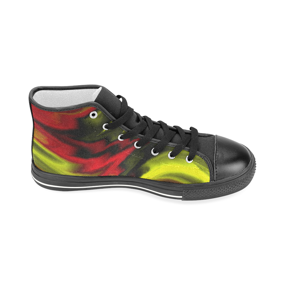 fractal waves B by JamColors Men’s Classic High Top Canvas Shoes (Model 017)
