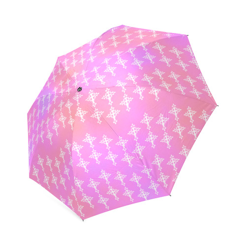 Pastel Goth Pink Crosses pattern Art Foldable Umbrella (Model U01)