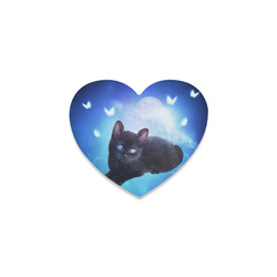 Cute little back kitten Heart Coaster
