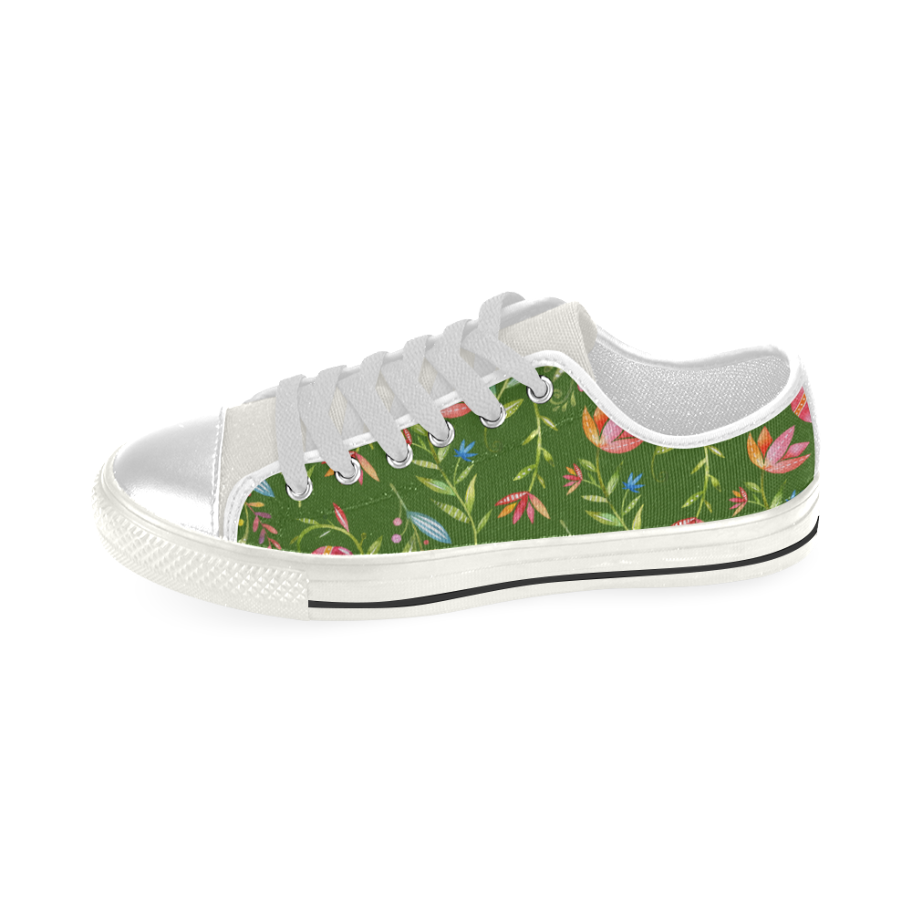 Sunny Garden I Low Top Canvas Shoes for Kid (Model 018)