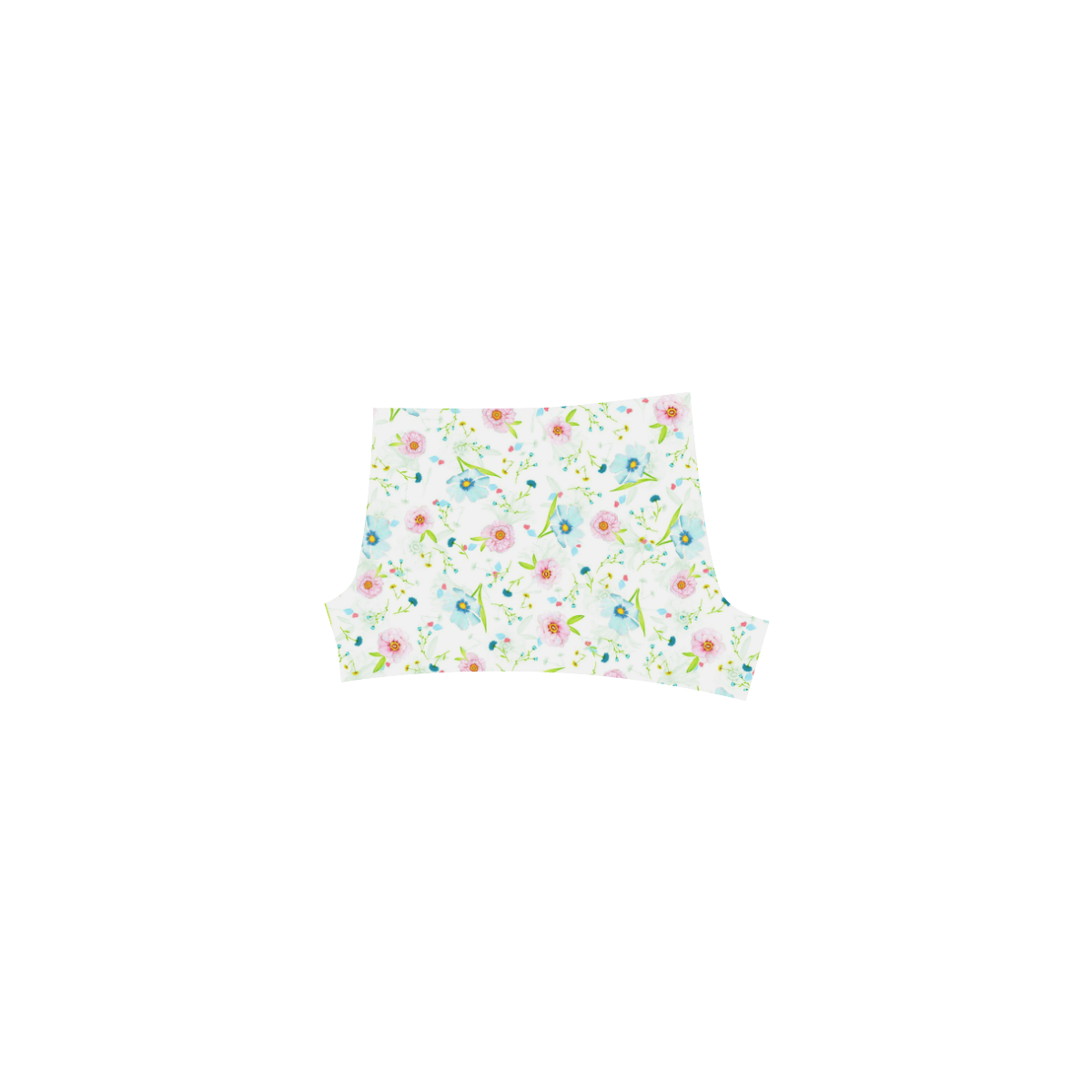 Pastel Pink Turquoise Floral Briseis Skinny Shorts (Model L04)