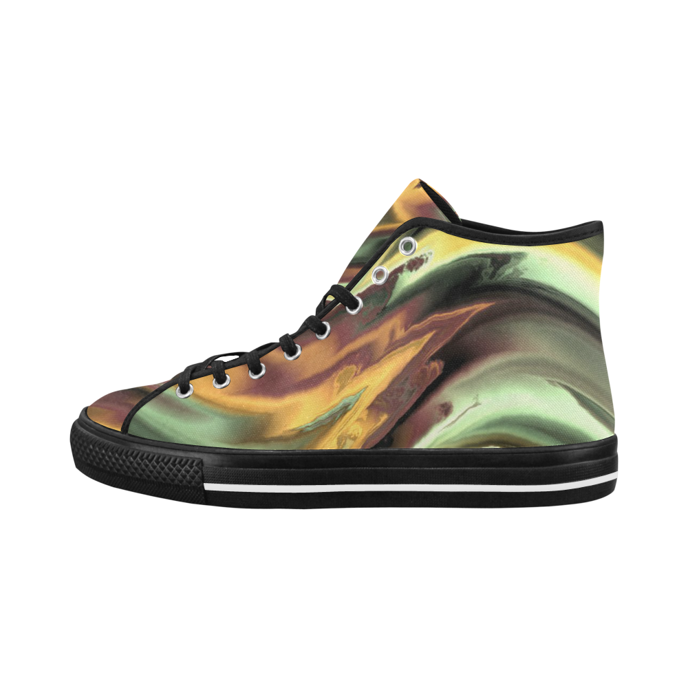 fractal waves E by JamColors Vancouver H Men's Canvas Shoes/Large (1013-1)