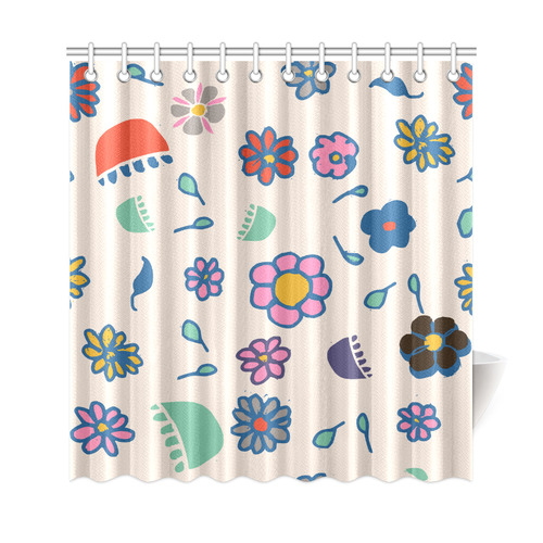flower cream multi Shower Curtain 69"x72"