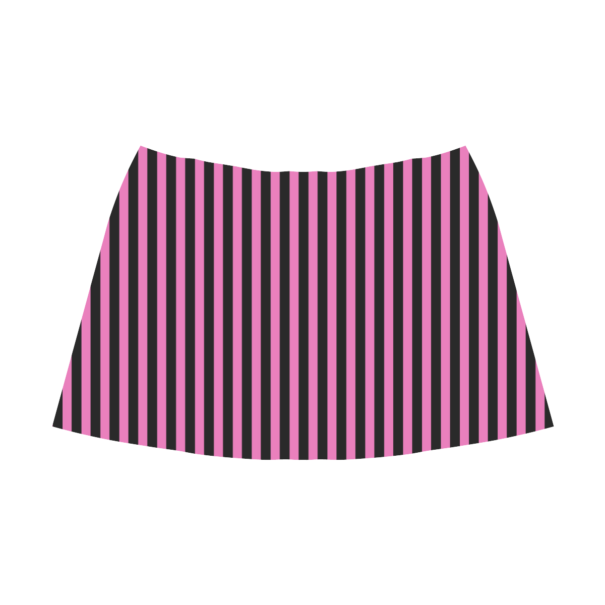 Black and Pink Stripes Mnemosyne Women's Crepe Skirt (Model D16)