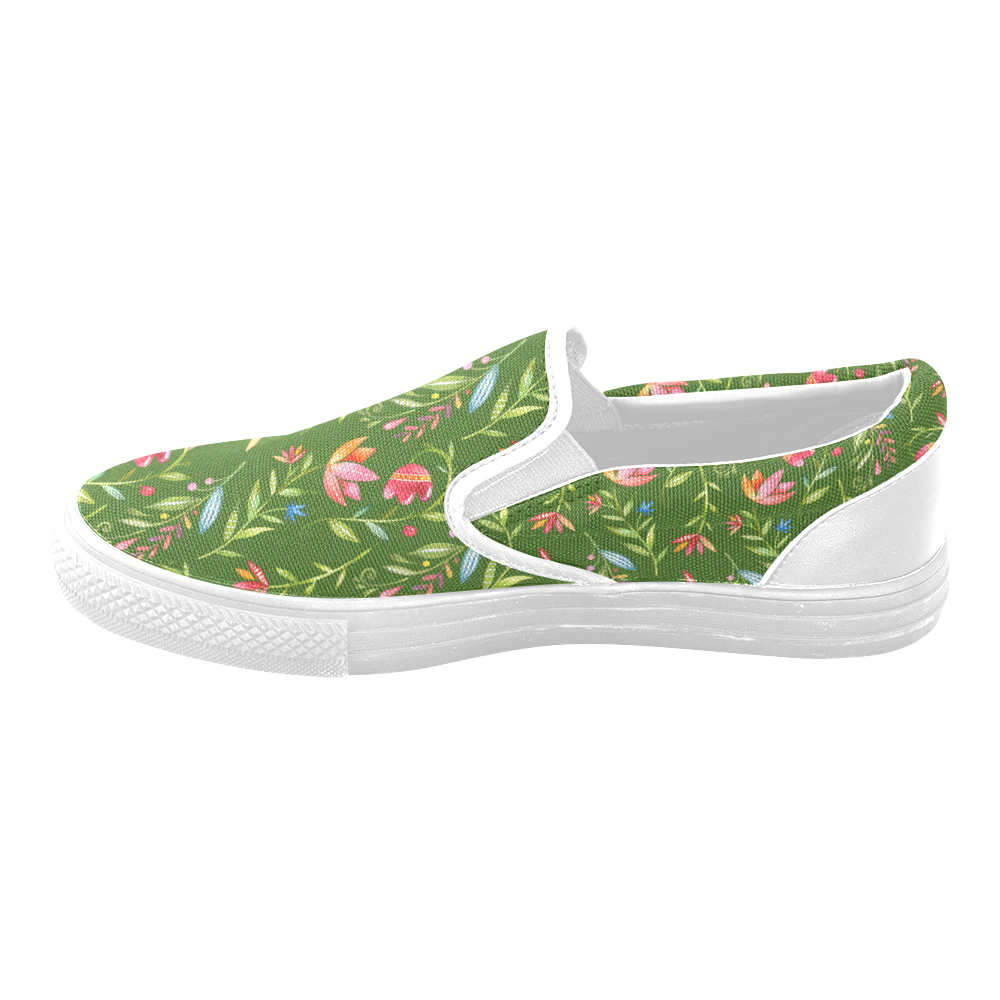 Sunny Garden I Women's Unusual Slip-on Canvas Shoes (Model 019)