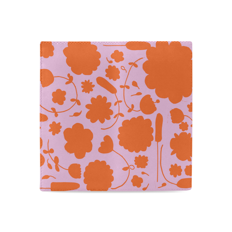spring flower orange Women's Leather Wallet (Model 1611)