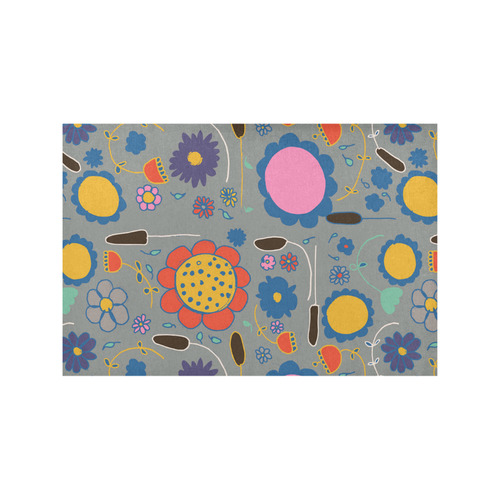 spring flower gray Placemat 12’’ x 18’’ (Set of 6)