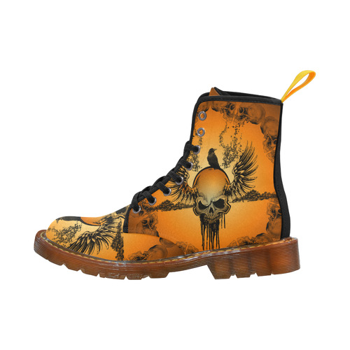 Amazing skull with crow Martin Boots For Women Model 1203H