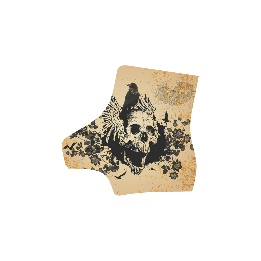 Awesome skull with crow Martin Boots For Women Model 1203H