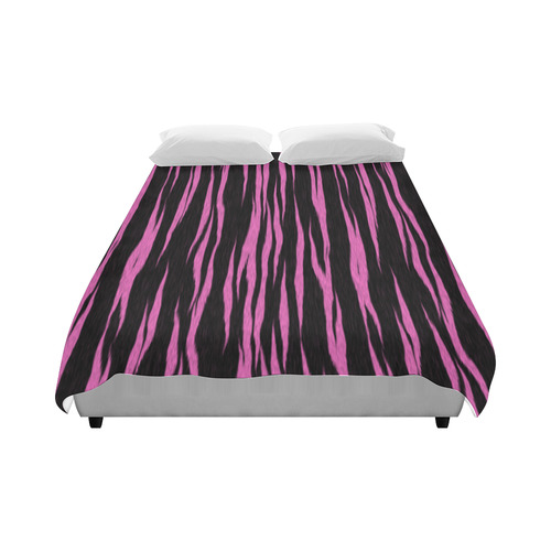 A Trendy Black Pink Big Cat Fur Texture Duvet Cover 86"x70" ( All-over-print)