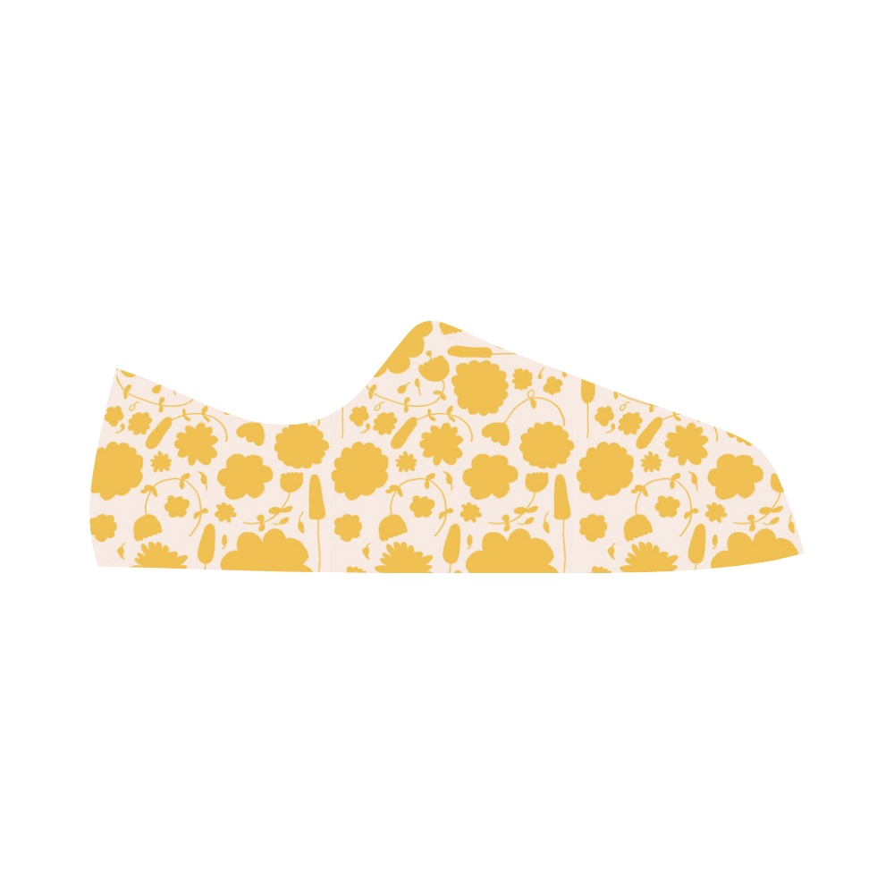 spring flower yellow Aquila Microfiber Leather Women's Shoes/Large Size (Model 031)