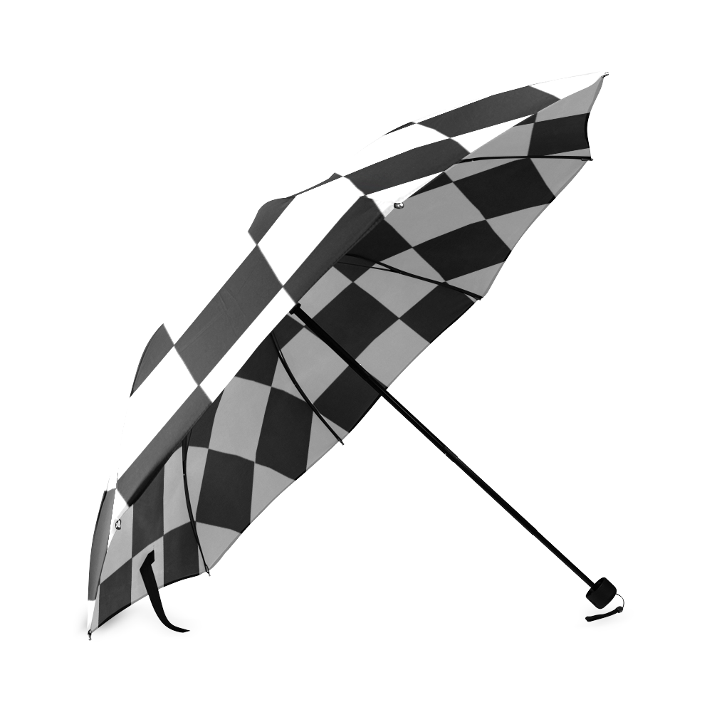 Queen of Hearts Chessboard Goth Print Foldable Umbrella (Model U01)