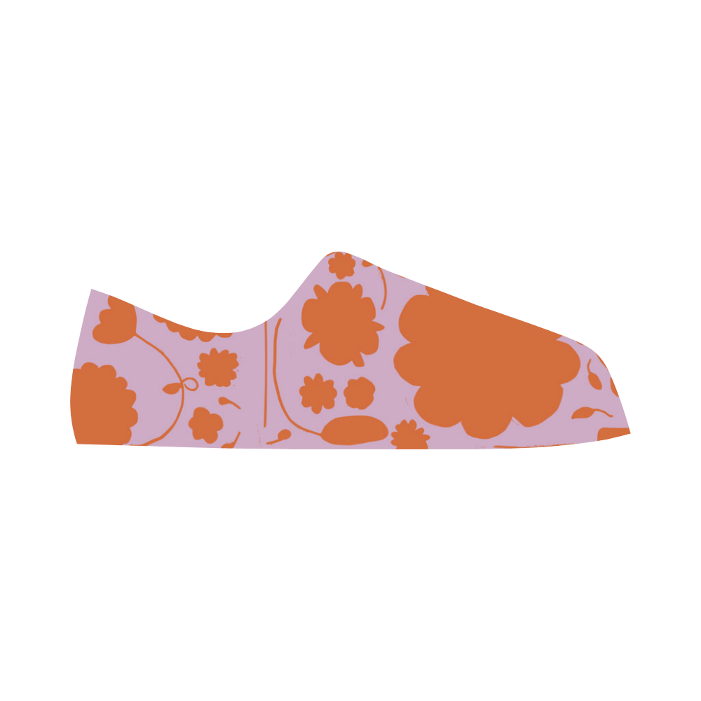 spring flower orange Aquila Microfiber Leather Women's Shoes (Model 031)