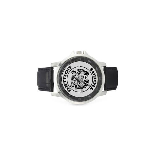 tigers Unisex Stainless Steel Leather Strap Watch(Model 202)