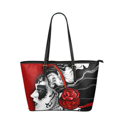 Skull Leather Tote Bag/Large (Model 1651)